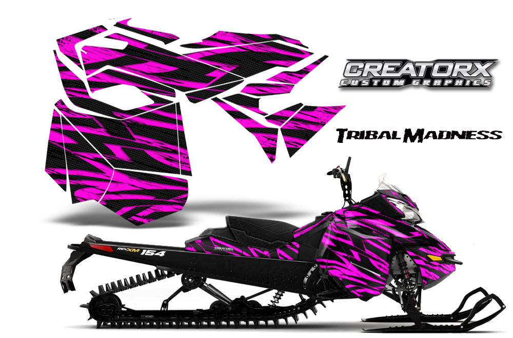Skidoo Rev XM Graphics Kit Tribal Madness Pink BB